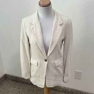 Tailored Cream Single-Button Blazer